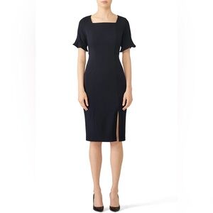 Donna Morgan Black Flutter Sleeve Sheath Dress
